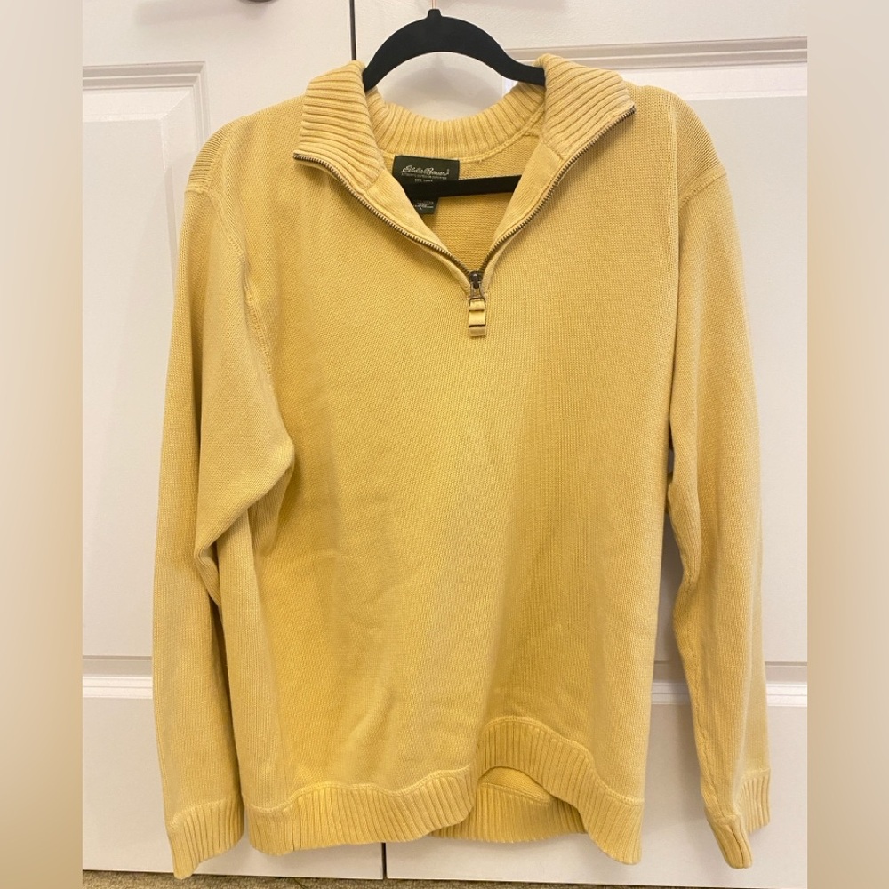 Eddie Bauer Yellow Zip Up Sweater